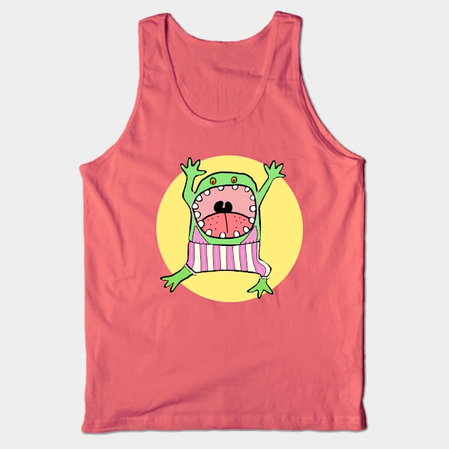 Green monster, fantasy figure, screaming Tank Top by marina63